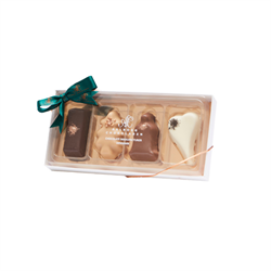 Petit Four æske m. 4 stk. marcipanfigurer - Grøn
