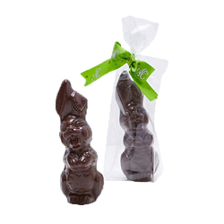 Påskehare i mørk chokolade - i cellofan