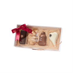 Petit Four æske m. 4 stk. marcipanfigurer - Bordeaux
