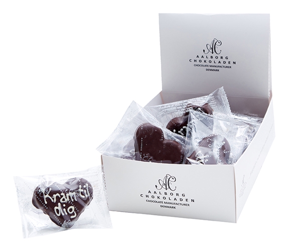 Marcipanhjerte med tekst - stk.