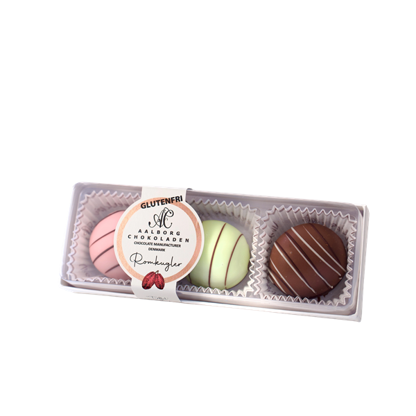 TRØFFEL ROMKUGLER - 3 STK. ÆSKE