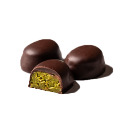 Aalborg Chokoladens Konfekt med en smag af Dubai - Chokolade Display med 40 stk. i flowpack 
