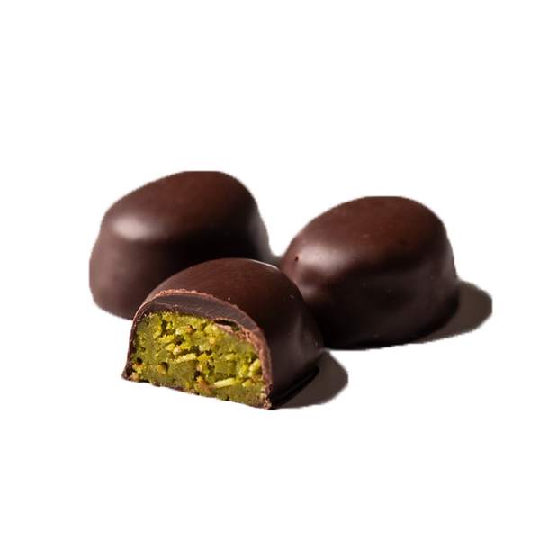 Aalborg Chokoladens Konfekt med en smag af Dubai - Chokolade Display med 40 stk. i flowpack 