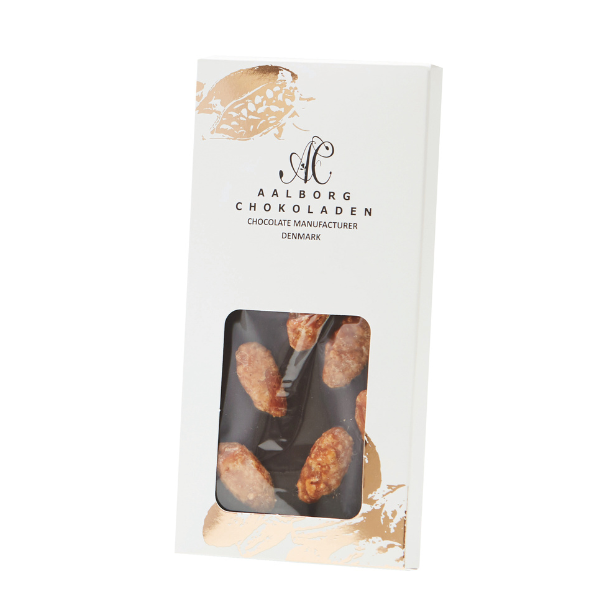 Mørk chokolade med sukkerristede mandler